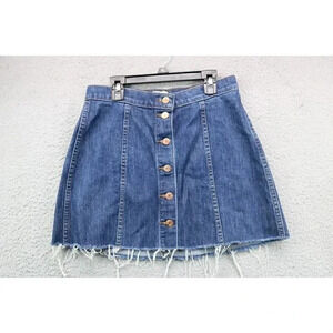 J. Crew Denim Button Down Skirt-Size 28-Dark Wash